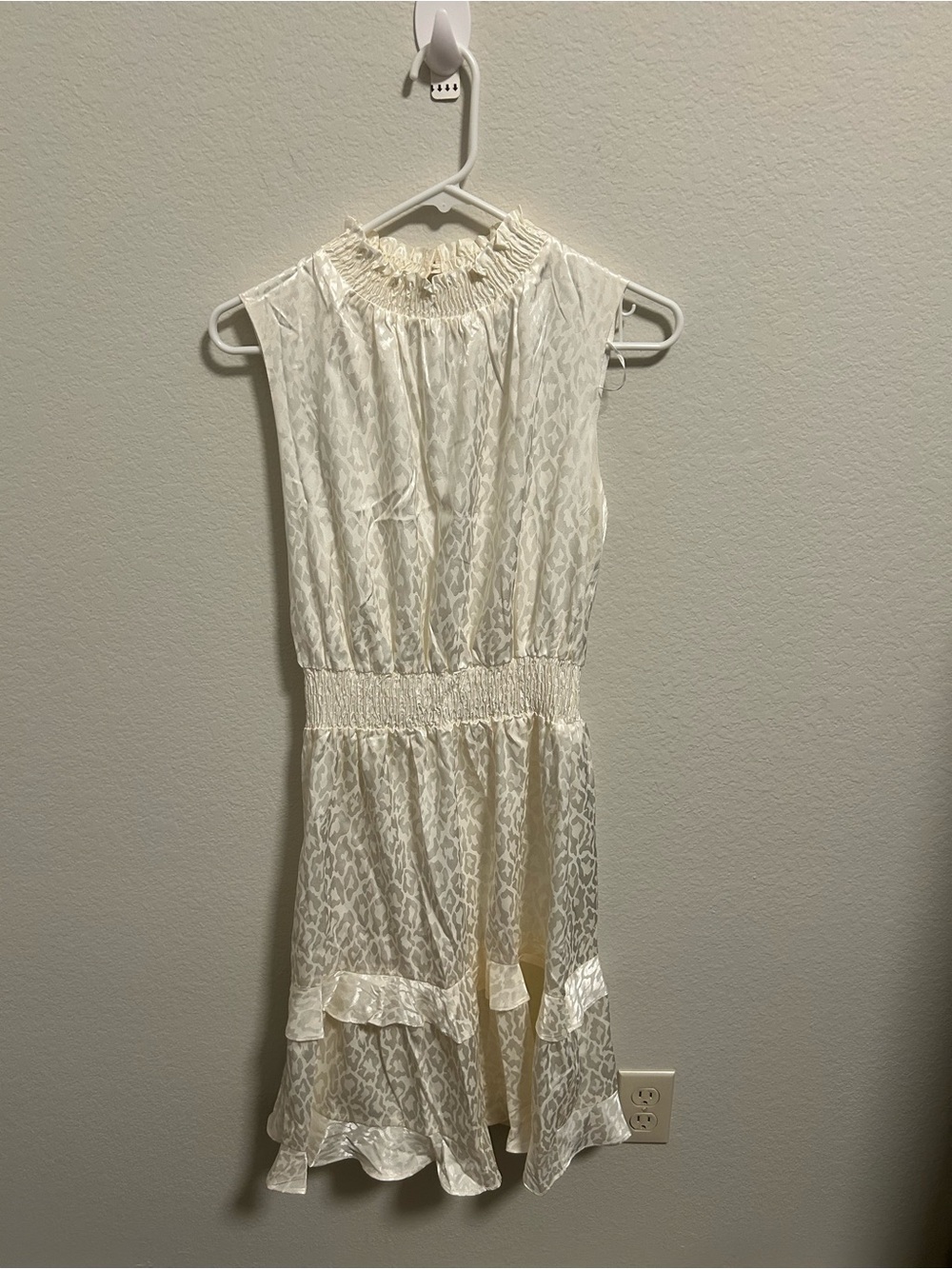Sleeveless Cream Smocked Waist Emma & Michele Dress